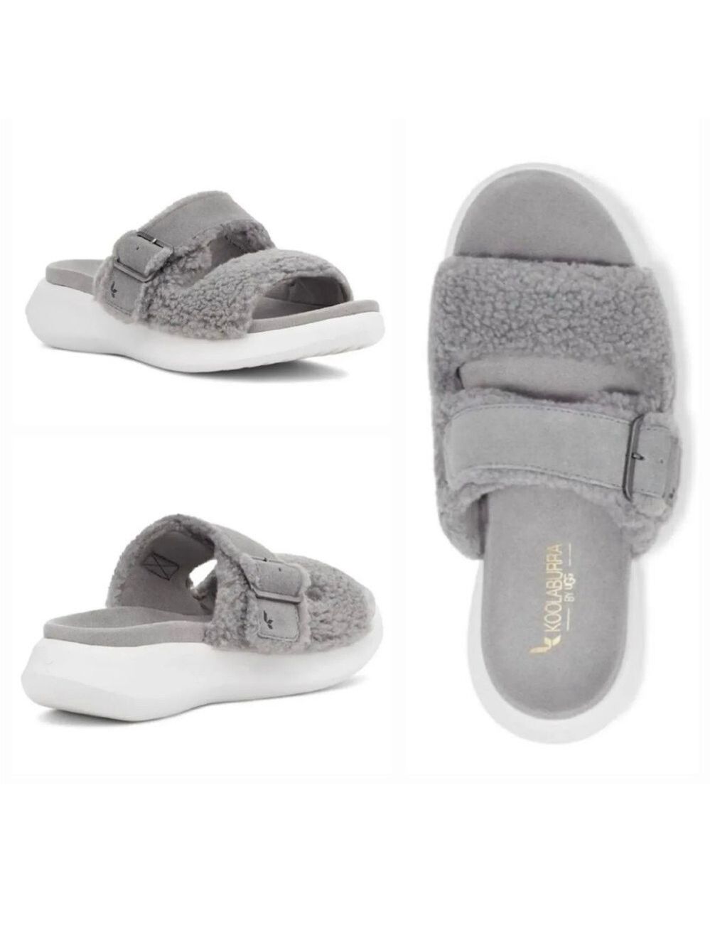 Nib Koolaburra by UGG Womens Pasea Slide Sandal Slippers Grey